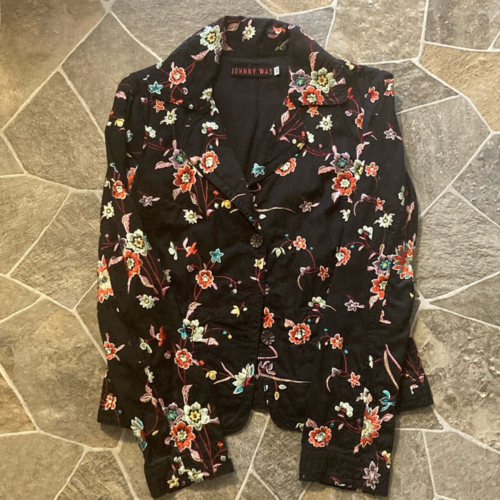Johnny Was Embroidered Blazer XS